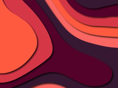 Renkli oyma sanat. Kağıt arka plan şekilleri kesim kağıdı ile kesin. İş sunumları, el ilanları, afişler, davetler için şablon tasarım düzen