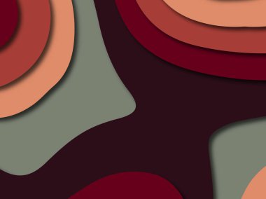 Renkli oyma sanat. Kağıt arka plan şekilleri kesim kağıdı ile kesin. İş sunumları, el ilanları, afişler, davetler için şablon tasarım düzen