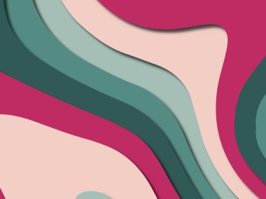 Renkli oyma sanat. Kağıt arka plan şekilleri kesim kağıdı ile kesin. İş sunumları, el ilanları, afişler, davetler için şablon tasarım düzen