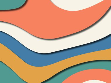 Renkli oyma sanat. Kağıt arka plan şekilleri kesim kağıdı ile kesin. İş sunumları, el ilanları, afişler, davetler için şablon tasarım düzen