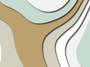 Renkli oyma sanat. Kağıt arka plan şekilleri kesim kağıdı ile kesin. İş sunumları, el ilanları, afişler, davetler için şablon tasarım düzen