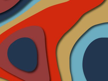 Renkli oyma sanat. Kağıt arka plan şekilleri kesim kağıdı ile kesin. İş sunumları, el ilanları, afişler, davetler için şablon tasarım düzen