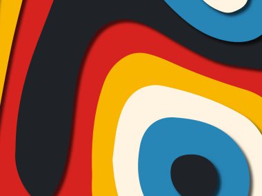 Renkli oyma sanat. Kağıt arka plan şekilleri kesim kağıdı ile kesin. İş sunumları, el ilanları, afişler, davetler için şablon tasarım düzen