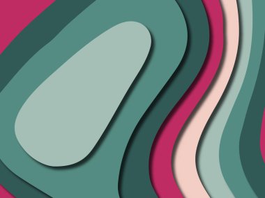 Renkli oyma sanat. Kağıt arka plan şekilleri kesim kağıdı ile kesin. İş sunumları, el ilanları, afişler, davetler için şablon tasarım düzen