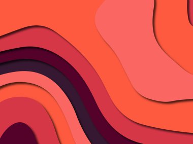 Renkli oyma sanat. Kağıt arka plan şekilleri kesim kağıdı ile kesin. İş sunumları, el ilanları, afişler, davetler için şablon tasarım düzen