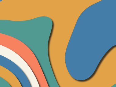 Renkli oyma sanat. Kağıt arka plan şekilleri kesim kağıdı ile kesin. İş sunumları, el ilanları, afişler, davetler için şablon tasarım düzen