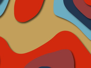 Renkli oyma sanat. Kağıt arka plan şekilleri kesim kağıdı ile kesin. İş sunumları, el ilanları, afişler, davetler için şablon tasarım düzen