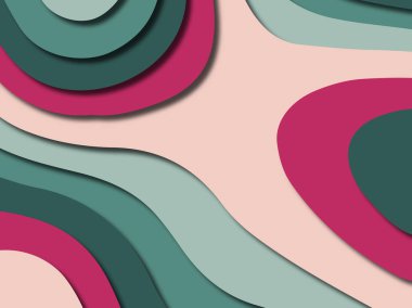 Renkli oyma sanat. Kağıt arka plan şekilleri kesim kağıdı ile kesin. İş sunumları, el ilanları, afişler, davetler için şablon tasarım düzen