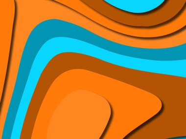 Renkli oyma sanat. Kağıt arka plan şekilleri kesim kağıdı ile kesin. İş sunumları, el ilanları, afişler, davetler için şablon tasarım düzen