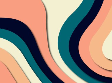 Renkli oyma sanat. Kağıt arka plan şekilleri kesim kağıdı ile kesin. İş sunumları, el ilanları, afişler, davetler için şablon tasarım düzen