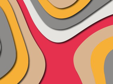 Renkli oyma sanat. Kağıt arka plan şekilleri kesim kağıdı ile kesin. İş sunumları, el ilanları, afişler, davetler için şablon tasarım düzen