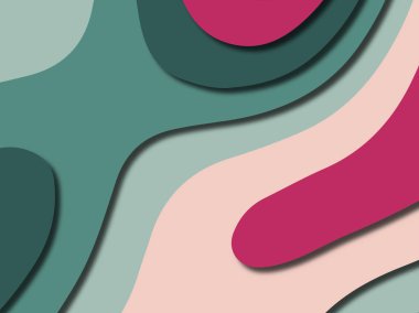 Renkli oyma sanat. Kağıt arka plan şekilleri kesim kağıdı ile kesin. İş sunumları, el ilanları, afişler, davetler için şablon tasarım düzen