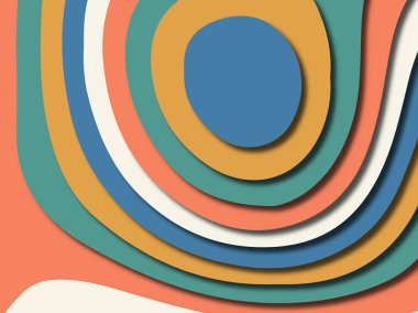 Renkli oyma sanat. Kağıt arka plan şekilleri kesim kağıdı ile kesin. İş sunumları, el ilanları, afişler, davetler için şablon tasarım düzen