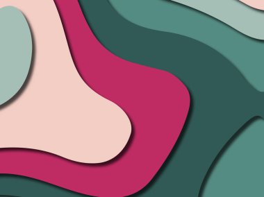 Renkli oyma sanat. Kağıt arka plan şekilleri kesim kağıdı ile kesin. İş sunumları, el ilanları, afişler, davetler için şablon tasarım düzen