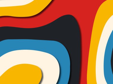 Renkli oyma sanat. Kağıt arka plan şekilleri kesim kağıdı ile kesin. İş sunumları, el ilanları, afişler, davetler için şablon tasarım düzen