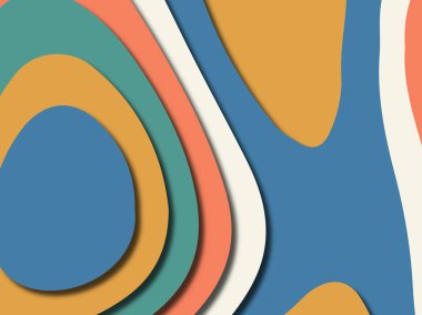 Renkli oyma sanat. Kağıt arka plan şekilleri kesim kağıdı ile kesin. İş sunumları, el ilanları, afişler, davetler için şablon tasarım düzen