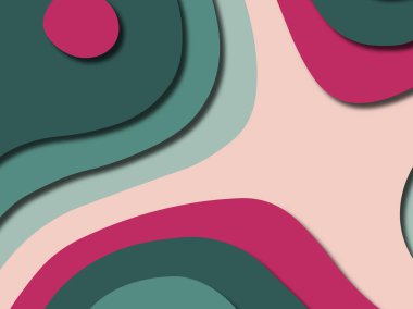 Renkli oyma sanat. Kağıt arka plan şekilleri kesim kağıdı ile kesin. İş sunumları, el ilanları, afişler, davetler için şablon tasarım düzen