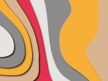 Renkli oyma sanat. Kağıt arka plan şekilleri kesim kağıdı ile kesin. İş sunumları, el ilanları, afişler, davetler için şablon tasarım düzen