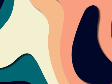 Renkli oyma sanat. Kağıt arka plan şekilleri kesim kağıdı ile kesin. İş sunumları, el ilanları, afişler, davetler için şablon tasarım düzen