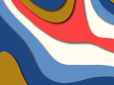 Renkli oyma sanat. Kağıt arka plan şekilleri kesim kağıdı ile kesin. İş sunumları, el ilanları, afişler, davetler için şablon tasarım düzen