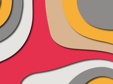 Renkli oyma sanat. Kağıt arka plan şekilleri kesim kağıdı ile kesin. İş sunumları, el ilanları, afişler, davetler için şablon tasarım düzen