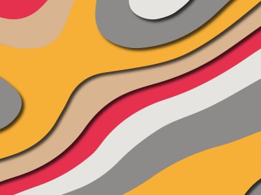 Renkli oyma sanat. Kağıt arka plan şekilleri kesim kağıdı ile kesin. İş sunumları, el ilanları, afişler, davetler için şablon tasarım düzen