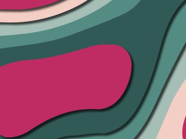 Renkli oyma sanat. Kağıt arka plan şekilleri kesim kağıdı ile kesin. İş sunumları, el ilanları, afişler, davetler için şablon tasarım düzen