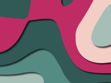 Renkli oyma sanat. Kağıt arka plan şekilleri kesim kağıdı ile kesin. İş sunumları, el ilanları, afişler, davetler için şablon tasarım düzen