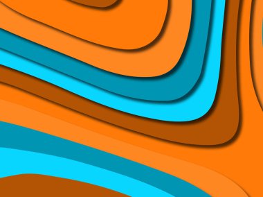 Renkli oyma sanat. Kağıt arka plan şekilleri kesim kağıdı ile kesin. İş sunumları, el ilanları, afişler, davetler için şablon tasarım düzen