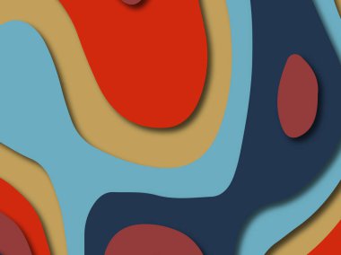 Renkli oyma sanat. Kağıt arka plan şekilleri kesim kağıdı ile kesin. İş sunumları, el ilanları, afişler, davetler için şablon tasarım düzen