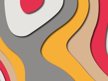 Renkli oyma sanat. Kağıt arka plan şekilleri kesim kağıdı ile kesin. İş sunumları, el ilanları, afişler, davetler için şablon tasarım düzen