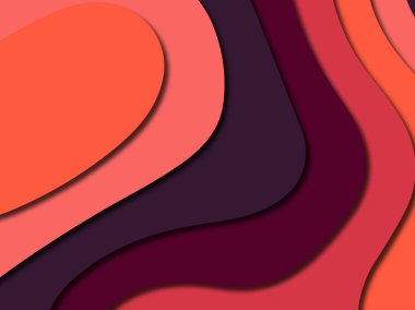 Renkli oyma sanat. Kağıt arka plan şekilleri kesim kağıdı ile kesin. İş sunumları, el ilanları, afişler, davetler için şablon tasarım düzen