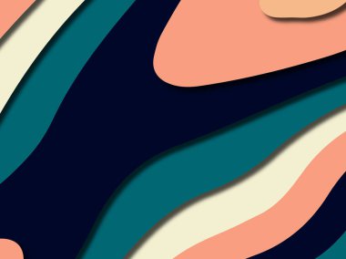 Renkli oyma sanat. Kağıt arka plan şekilleri kesim kağıdı ile kesin. İş sunumları, el ilanları, afişler, davetler için şablon tasarım düzen