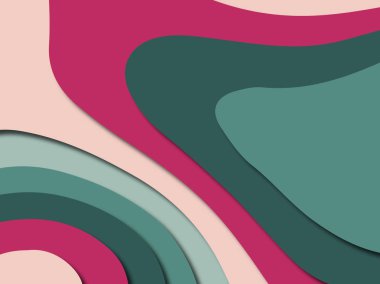 Renkli oyma sanat. Kağıt arka plan şekilleri kesim kağıdı ile kesin. İş sunumları, el ilanları, afişler, davetler için şablon tasarım düzen