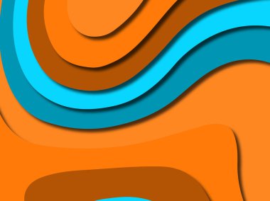 Renkli oyma sanat. Kağıt arka plan şekilleri kesim kağıdı ile kesin. İş sunumları, el ilanları, afişler, davetler için şablon tasarım düzen