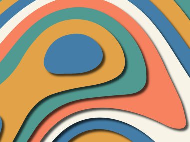 Renkli oyma sanat. Kağıt arka plan şekilleri kesim kağıdı ile kesin. İş sunumları, el ilanları, afişler, davetler için şablon tasarım düzen