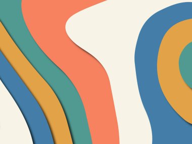 Renkli oyma sanat. Kağıt arka plan şekilleri kesim kağıdı ile kesin. İş sunumları, el ilanları, afişler, davetler için şablon tasarım düzen