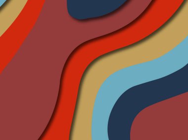 Renkli oyma sanat. Kağıt arka plan şekilleri kesim kağıdı ile kesin. İş sunumları, el ilanları, afişler, davetler için şablon tasarım düzen