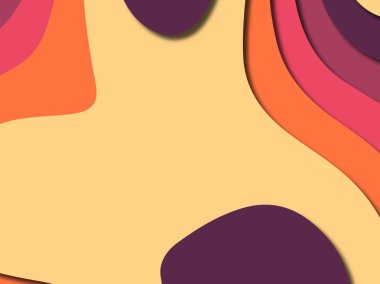 Renkli oyma sanat. Kağıt arka plan şekilleri kesim kağıdı ile kesin. İş sunumları, el ilanları, afişler, davetler için şablon tasarım düzen