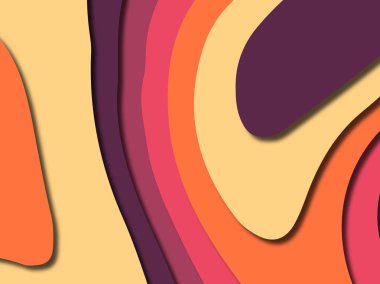 Renkli oyma sanat. Kağıt arka plan şekilleri kesim kağıdı ile kesin. İş sunumları, el ilanları, afişler, davetler için şablon tasarım düzen