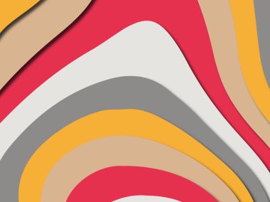 Renkli oyma sanat. Kağıt arka plan şekilleri kesim kağıdı ile kesin. İş sunumları, el ilanları, afişler, davetler için şablon tasarım düzen