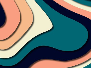 Renkli oyma sanat. Kağıt arka plan şekilleri kesim kağıdı ile kesin. İş sunumları, el ilanları, afişler, davetler için şablon tasarım düzen