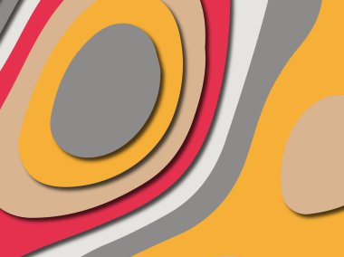 Renkli oyma sanat. Kağıt arka plan şekilleri kesim kağıdı ile kesin. İş sunumları, el ilanları, afişler, davetler için şablon tasarım düzen