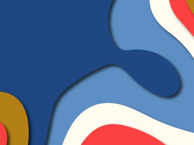 Renkli oyma sanat. Kağıt arka plan şekilleri kesim kağıdı ile kesin. İş sunumları, el ilanları, afişler, davetler için şablon tasarım düzen