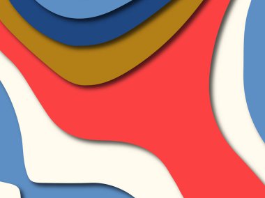 Renkli oyma sanat. Kağıt arka plan şekilleri kesim kağıdı ile kesin. İş sunumları, el ilanları, afişler, davetler için şablon tasarım düzen