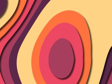 Renkli oyma sanat. Kağıt arka plan şekilleri kesim kağıdı ile kesin. İş sunumları, el ilanları, afişler, davetler için şablon tasarım düzen