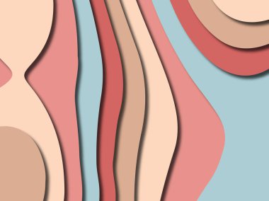 Renkli oyma sanat. Kağıt arka plan şekilleri kesim kağıdı ile kesin. İş sunumları, el ilanları, afişler, davetler için şablon tasarım düzen