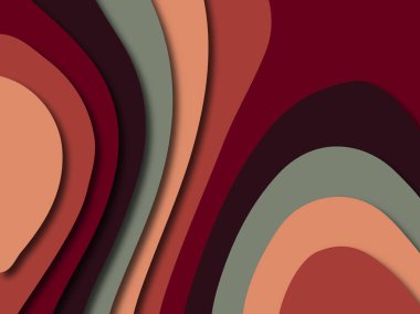 Renkli oyma sanat. Kağıt arka plan şekilleri kesim kağıdı ile kesin. İş sunumları, el ilanları, afişler, davetler için şablon tasarım düzen