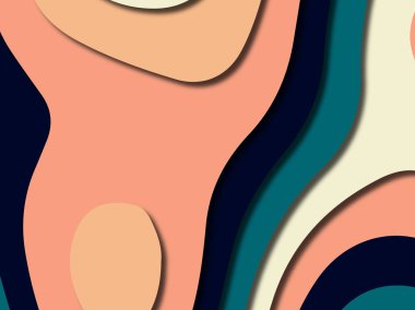 Renkli oyma sanat. Kağıt arka plan şekilleri kesim kağıdı ile kesin. İş sunumları, el ilanları, afişler, davetler için şablon tasarım düzen