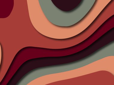 Renkli oyma sanat. Kağıt arka plan şekilleri kesim kağıdı ile kesin. İş sunumları, el ilanları, afişler, davetler için şablon tasarım düzen